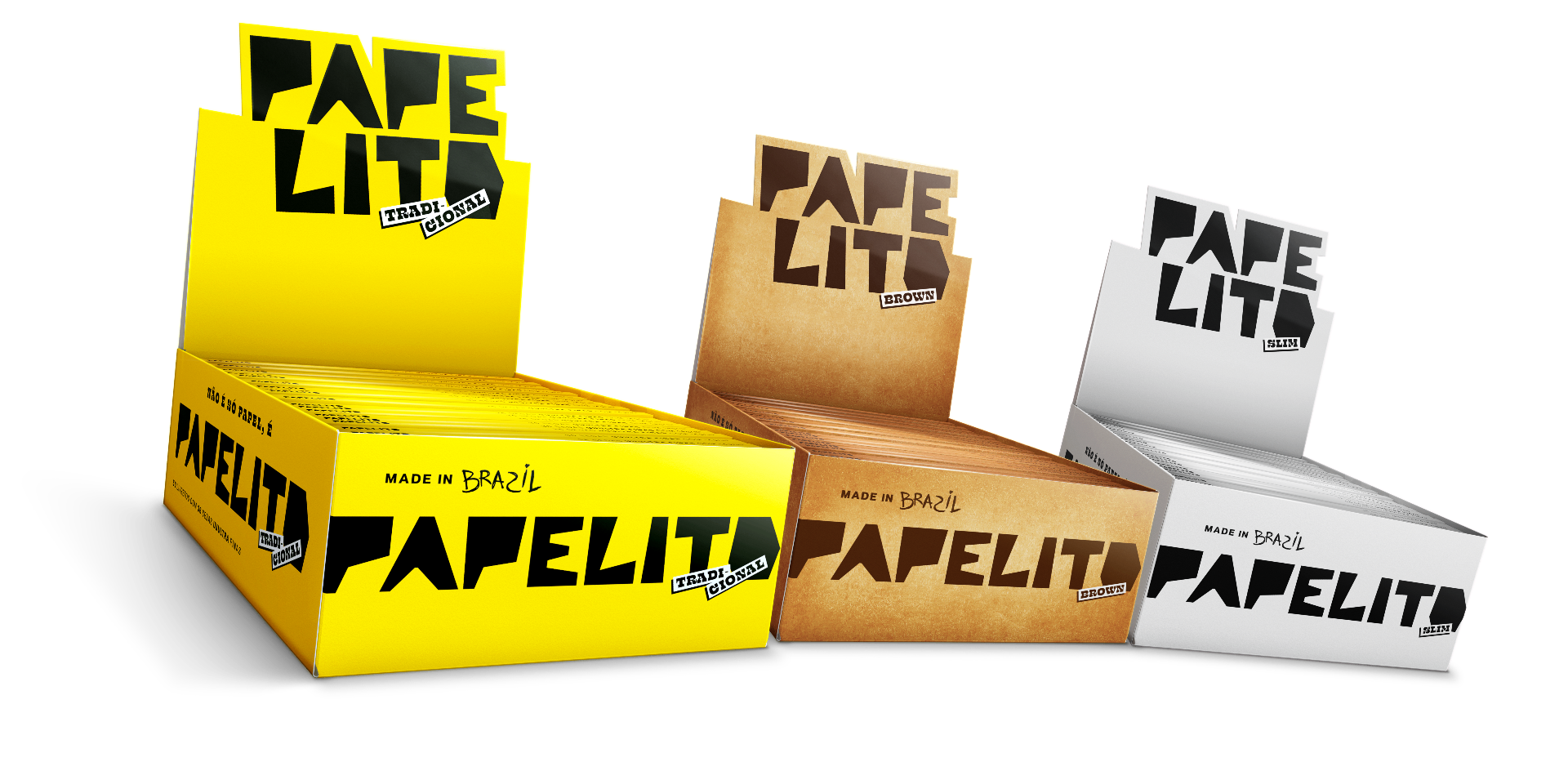 Pacotes Papelito empilhados